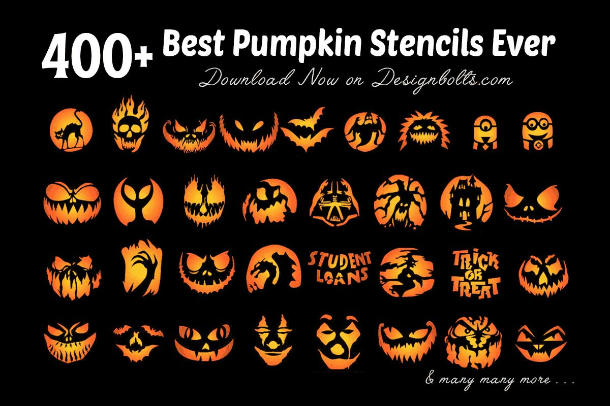 10 Free Halloween Scary Pumpkin Carving Faces & Stencils 2023 in Printable Halloween Pumpkin Carving Stencils