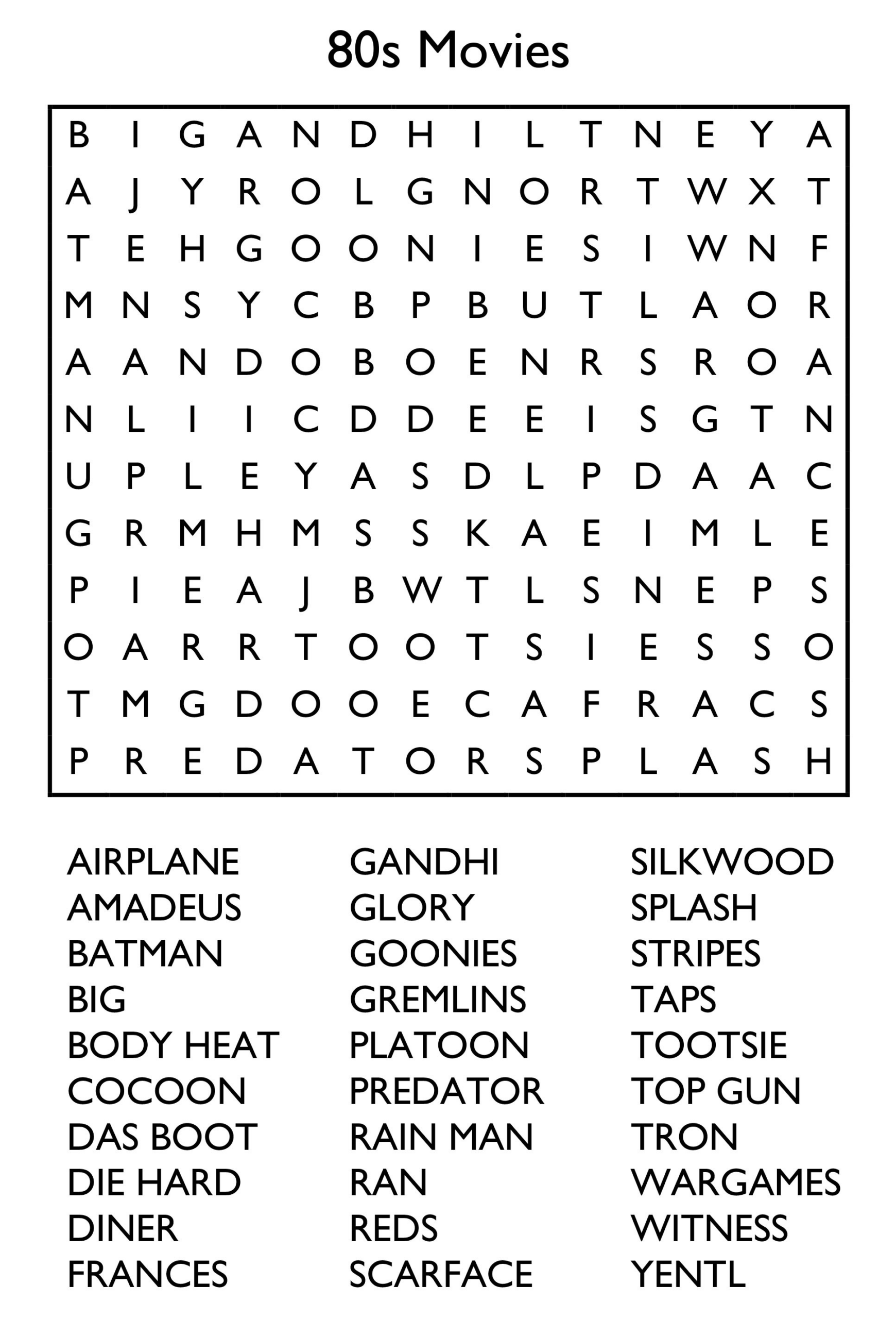 10 Free Printable Word Search Puzzles within Printable Word Searches Large Print