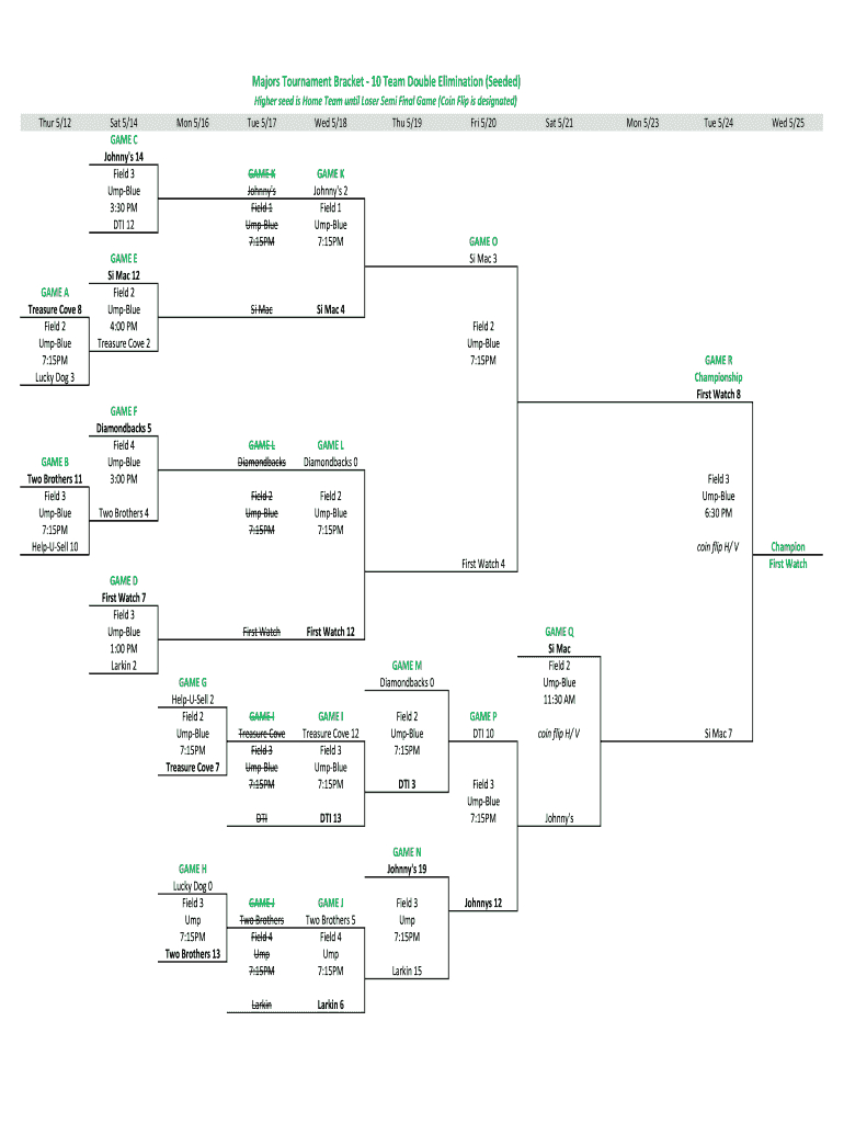 10 Team Double Elimination Bracket: Fill Out & Sign Online | Dochub in 10 Team Double Elimination Bracket Printable