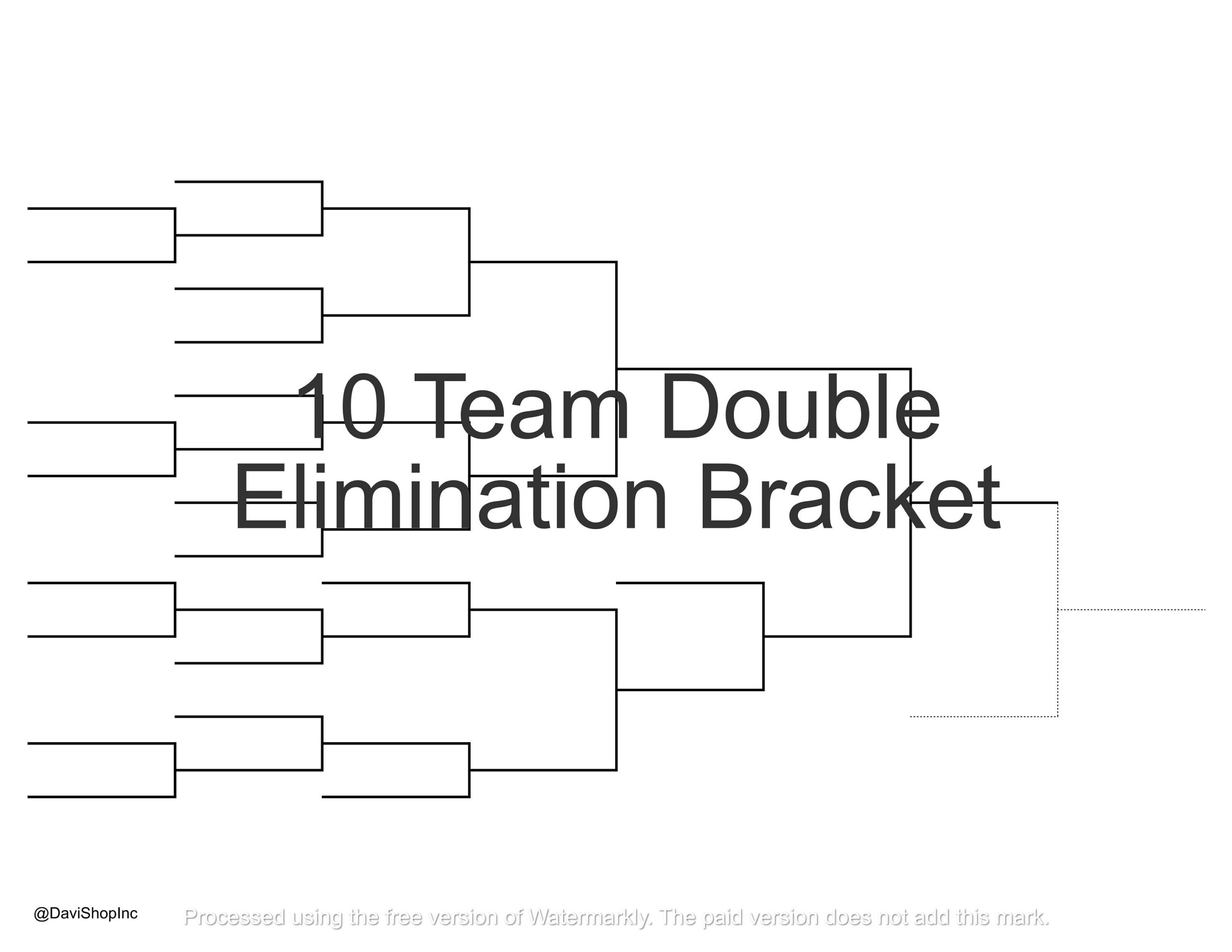 10-Team Single And Double Elimination Playoff Brackets | Pdf Jpg pertaining to 10 Team Double Elimination Bracket Printable