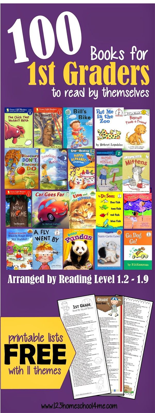 100 Fun 1St Grade Reading Level Books (Free Printable Pdf) for Free Printable Books For 1st Graders