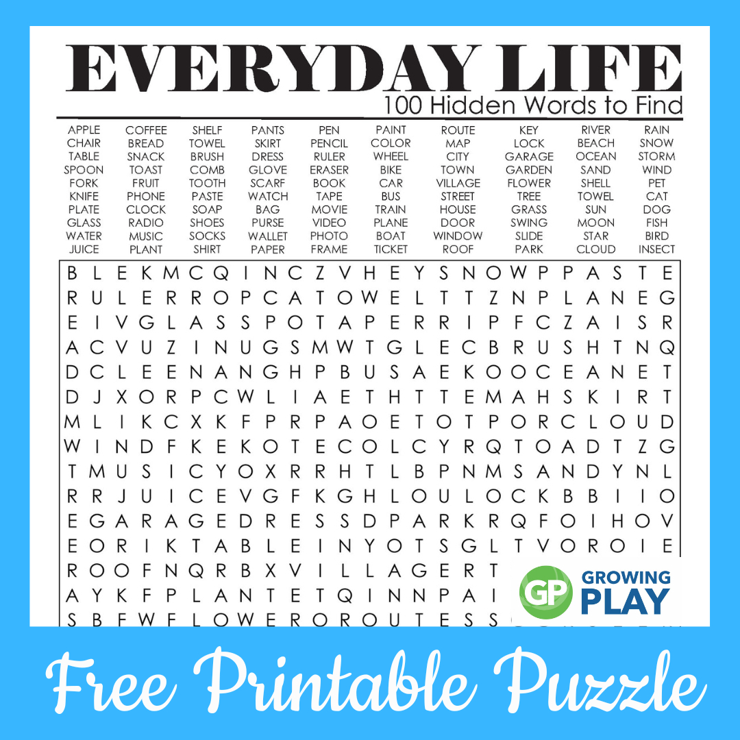100 Hard Word Search Puzzles Printable - Free - Growing Play regarding Free Printable Word Puzzles Adults