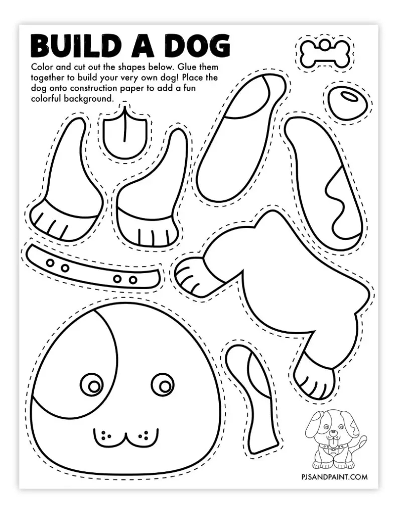 109 Free Printable "Build Your Own" Crafts - Pjs And Paint with regard to Free Printable Arts And Crafts Worksheets