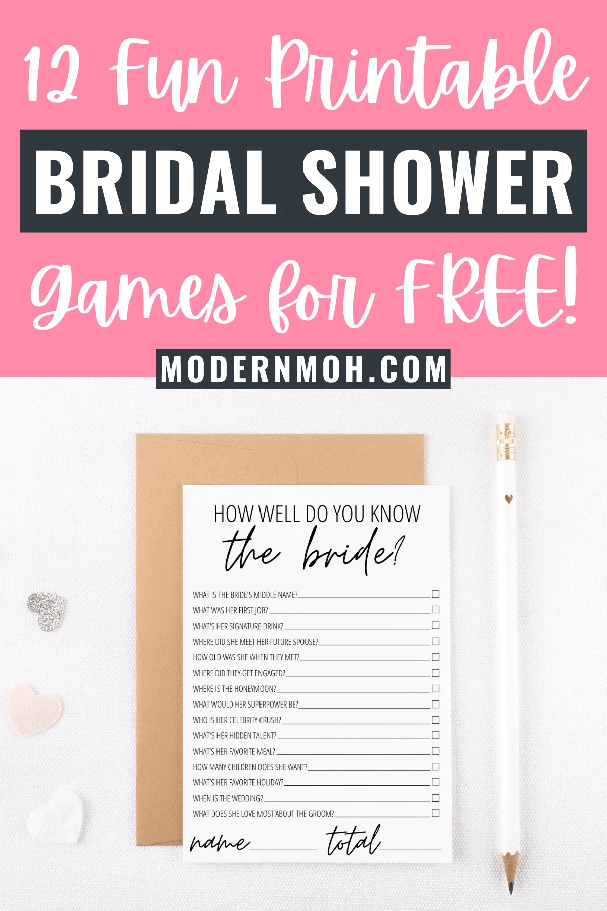 12 Free Printable Bridal Shower Games | Modern Moh with regard to Free Printable Wedding Shower Games