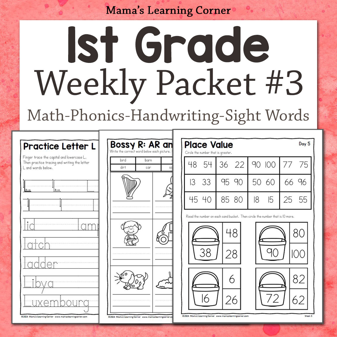 1St Grade Weekly Worksheet Packet #3 - Mamas Learning Corner with Free Printable 1st Grade Worksheets
