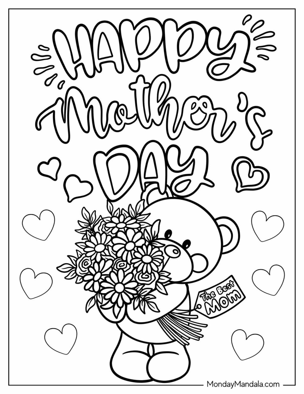 20 Mothers Day Coloring Pages (Free Pdf Printables) - Worksheets regarding Happy Mother's Day Printable