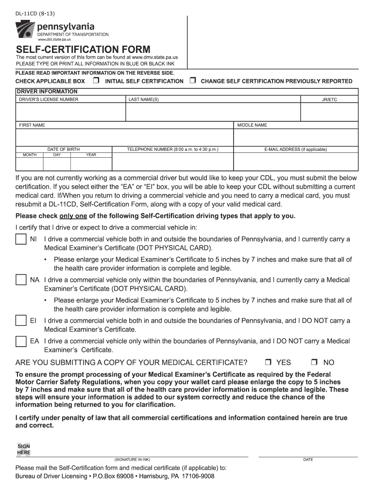 2013-2025 Form Dl-11Cd Fill Online, Printable, Fillable, Blank inside Free Printable Dot Physical Forms