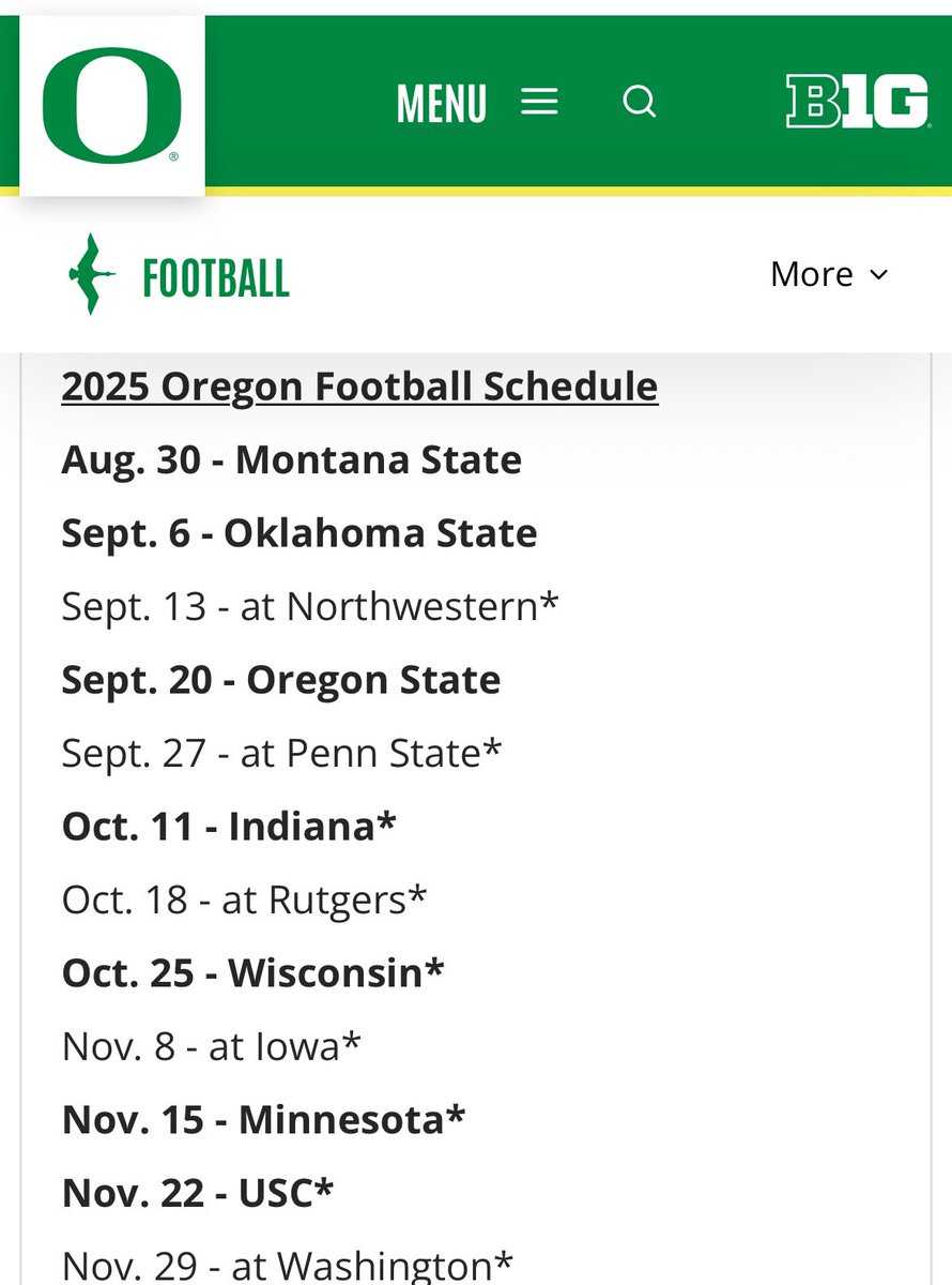 2025 Oregon Football Schedule: regarding Printable Oregon Ducks Football Schedule