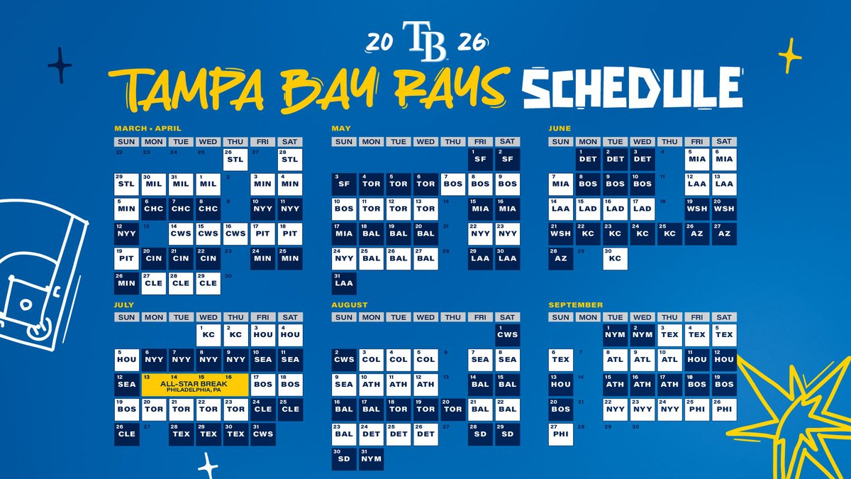 2026 Schedule Just Dropped! 👇 Mark Your Calendars: Https://T.co pertaining to Tampa Bay Rays Printable Schedule