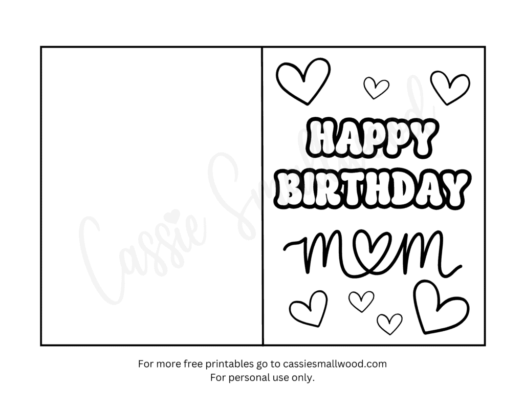 22 Coloring Birthday Cards For Mom Free Printables - Cassie Smallwood inside Happy Birthday Cards For Mom Printable