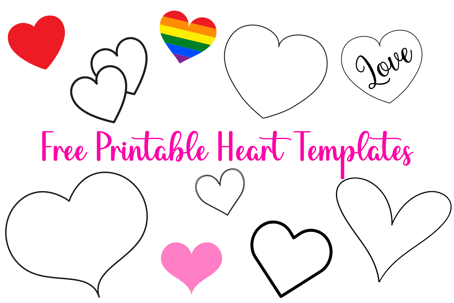 25 Free Printable Heart Templates (Small To Large Sizes) - Cassie intended for Free Printable Heart Shape Template
