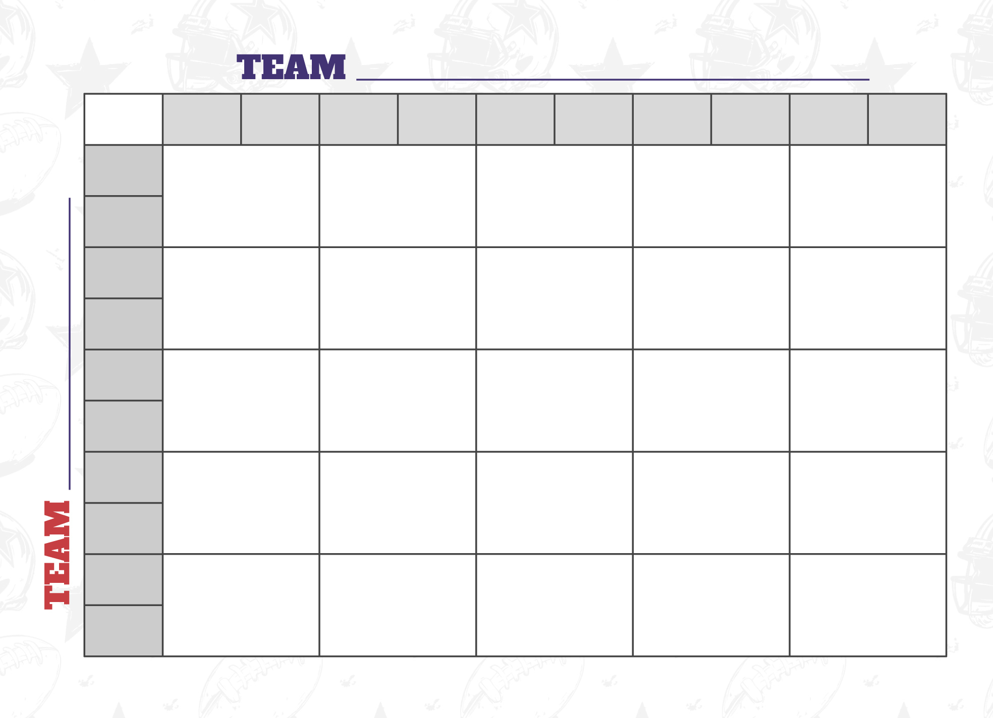 25 Square Football Grid Free Google Docs Template - Gdoc.io throughout Free Printable Football Squares