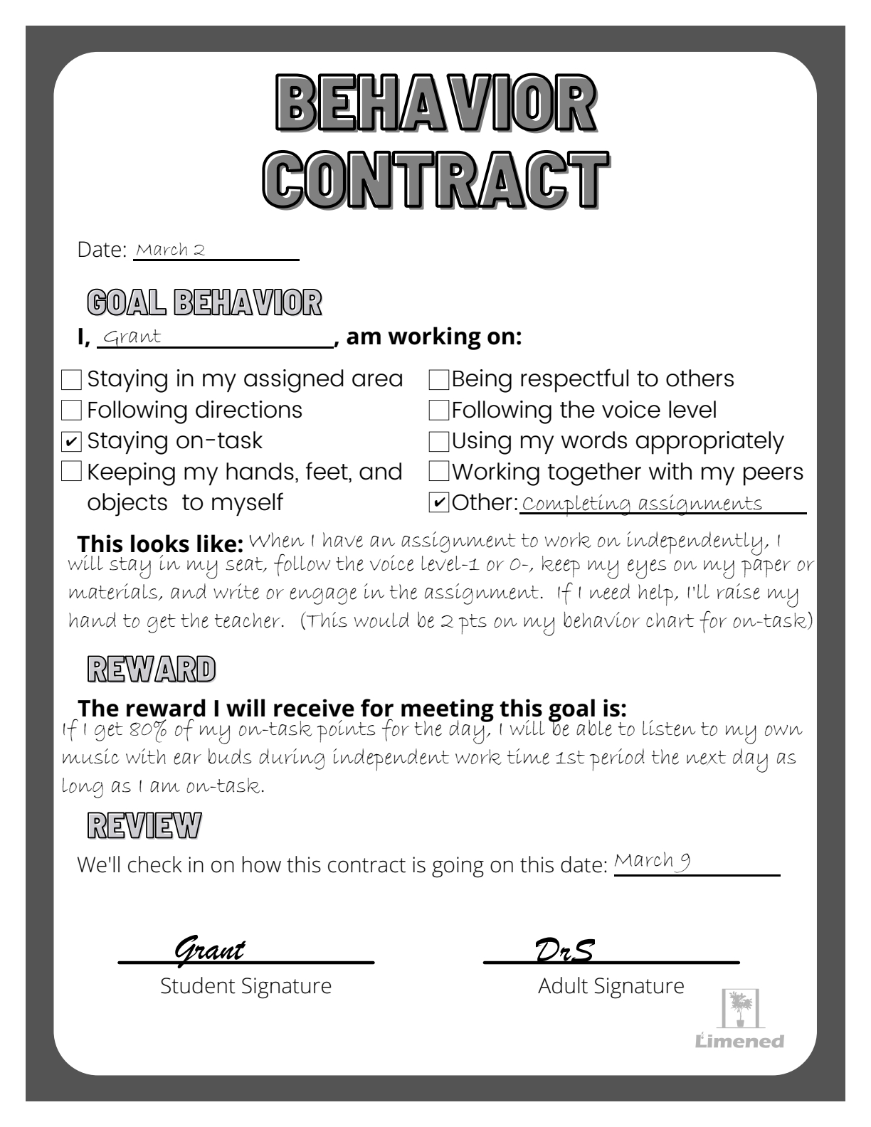 28 Turnkey Behavior Contract Templates To Open The Door To Better for Free Printable Behavior Contracts & Charts