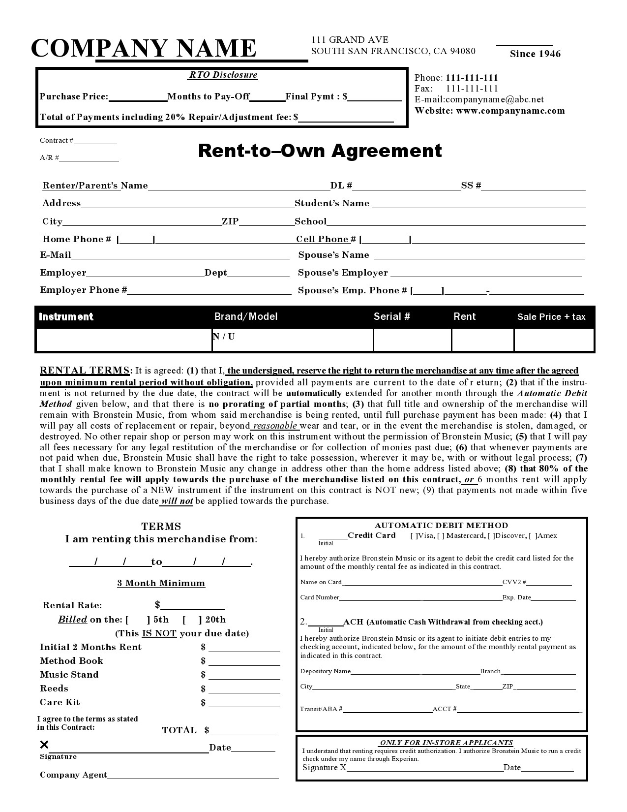 30 Free Rent To Own Contracts Templates ᐅ Templatelab intended for Printable Free Rent To Own Contract