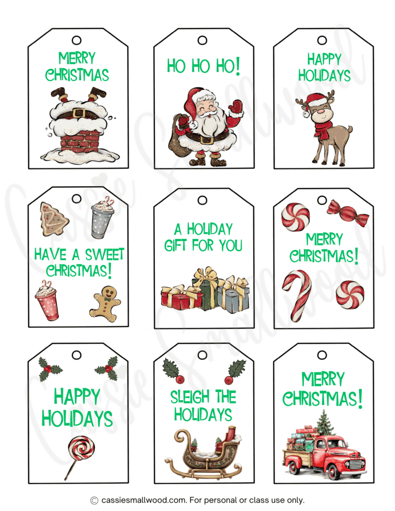 400+ Cutest Printable Christmas Tags (Free Pdf) - Cassie Smallwood regarding Free Holiday Gift Tags Printable