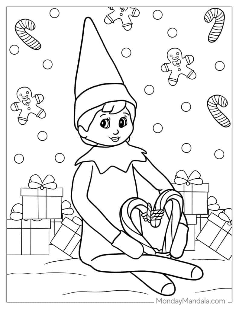 44 Elf On The Shelf Coloring Pages (Free Pdf Printables) with regard to Printable Pictures Of Elf On The Shelf