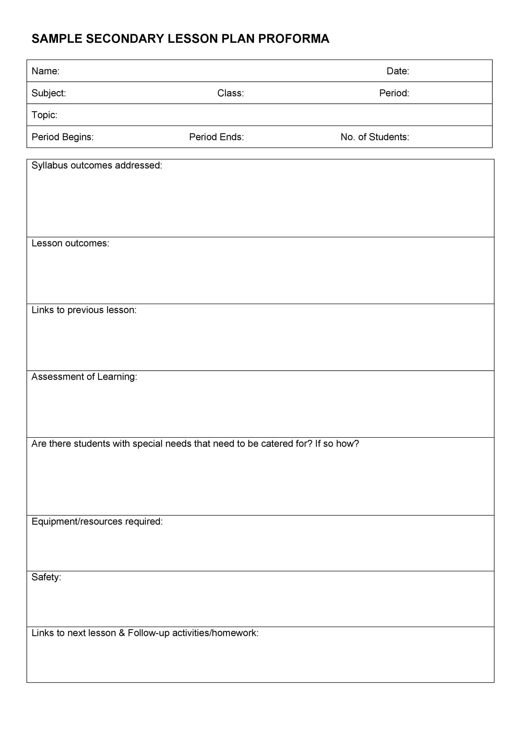 44 Free Lesson Plan Templates [Common Core, Preschool, Weekly] within Free Lesson Plan Template Printable