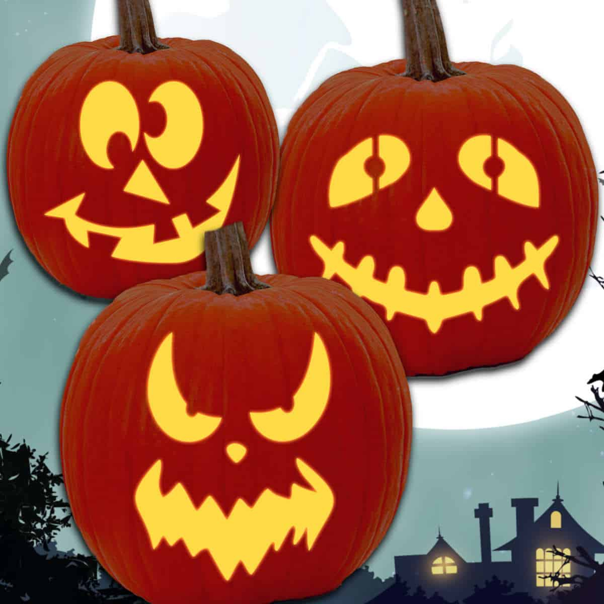 50 Printable Pumpkin Face Stencils –For Free - Artsy Pretty Colors with regard to Printable Jack O Lantern Faces