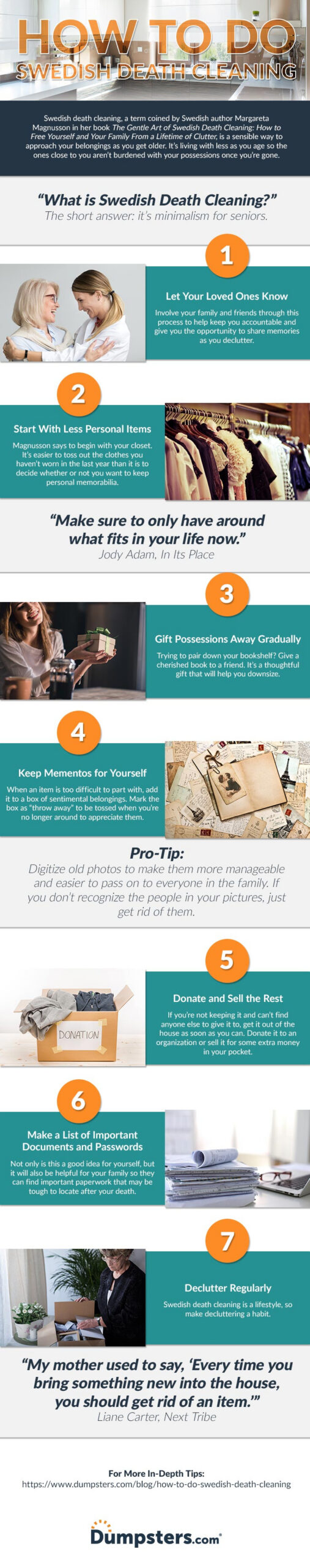 7 Steps To Declutter With Swedish Death Cleaning | Dumpsters for Swedish Death Cleaning Checklist Printable