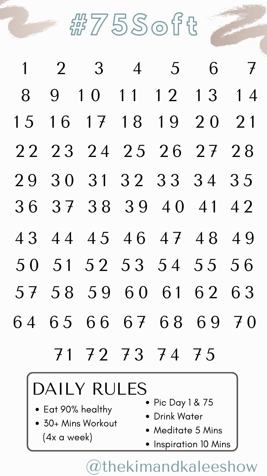 75 Soft Challenge – The Rules, Printables & Meal Plan with regard to 75 Soft Challenge Printable Free