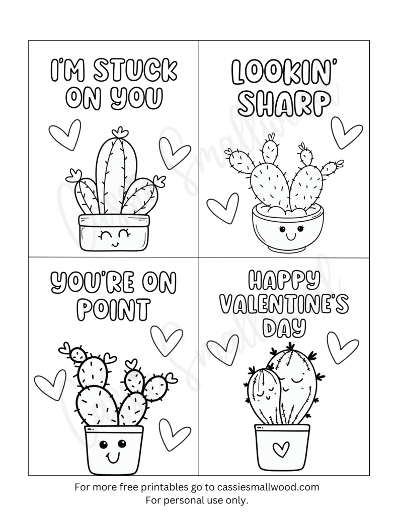 93 Cutest Printable Valentine'S Day Cards To Color - Cassie Smallwood with regard to Black And White Free Printable Valentines Day Cards Printable
