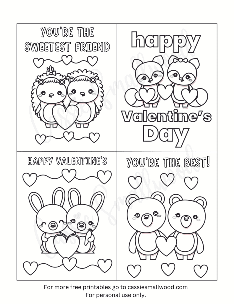 93 Cutest Printable Valentine'S Day Cards To Color - Cassie Smallwood with regard to Printable Valentines Cards For School