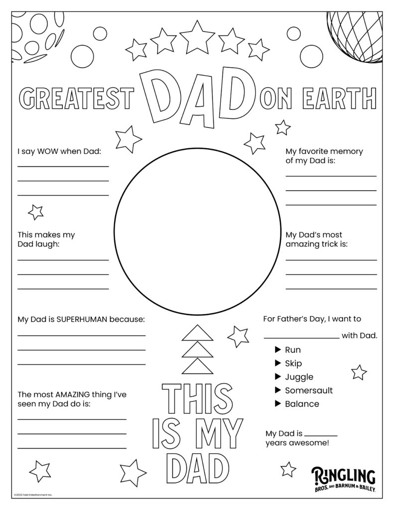 All About My Dad Printable Activity - Ringling Bros. And Barnum pertaining to All About My Dad Father's Day Printable
