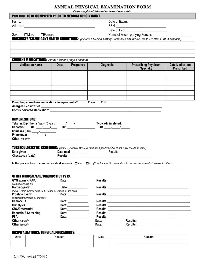 Annual Physical Examination Pdf Form - Formspal regarding Printable Basic Physical Exam Form