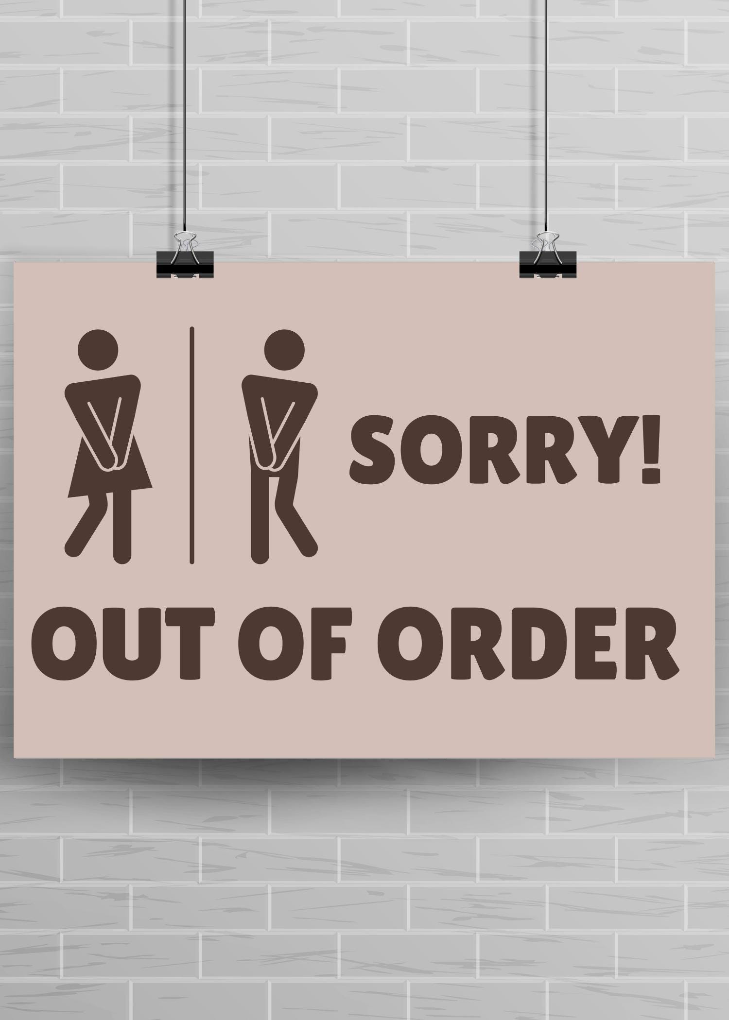 Bathroom Out Of Order Sign - Etsy regarding Don't Use Bathroom Temporarily Printable Sign Orange Blue
