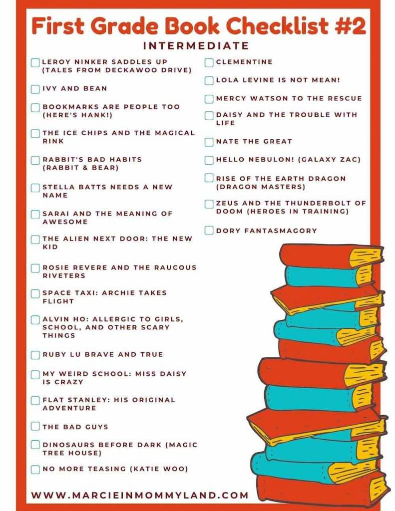 Best Chapter Books For 1St Graders + Free Printable Book List with Free Printable Books For 1St Graders
