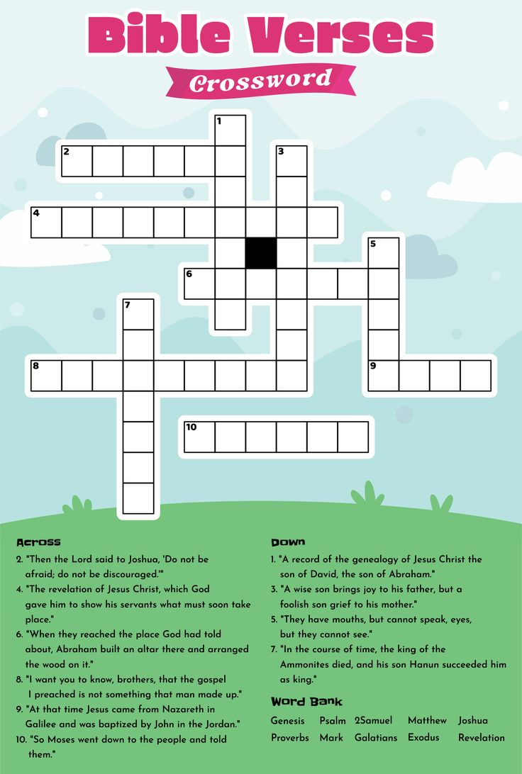 Bible Crossword Puzzle - 6 Free Pdf Printables | Printablee inside Free Printable Biblical Crossword Puzzles