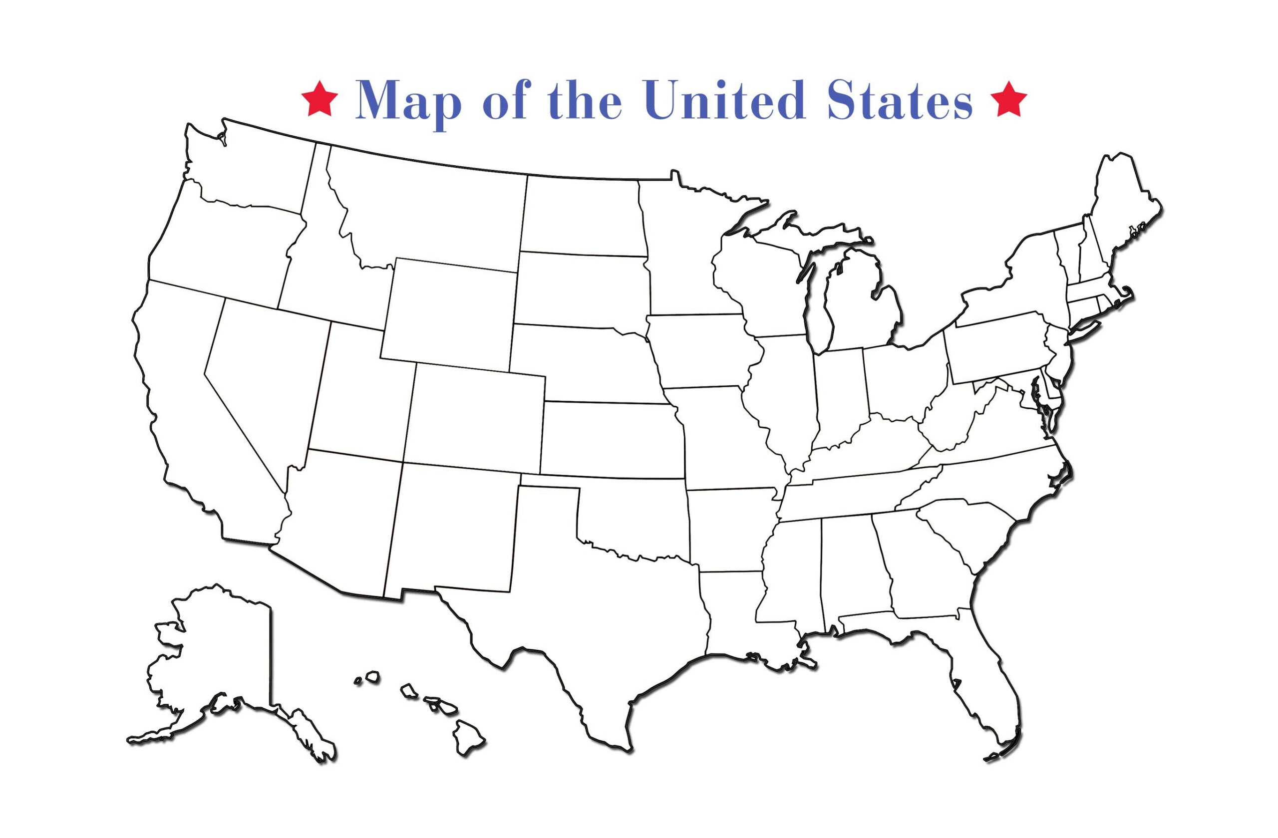 Blank 50 United States Outline Map Poster Laminated | Blank Wall within United States Blank Map Printable