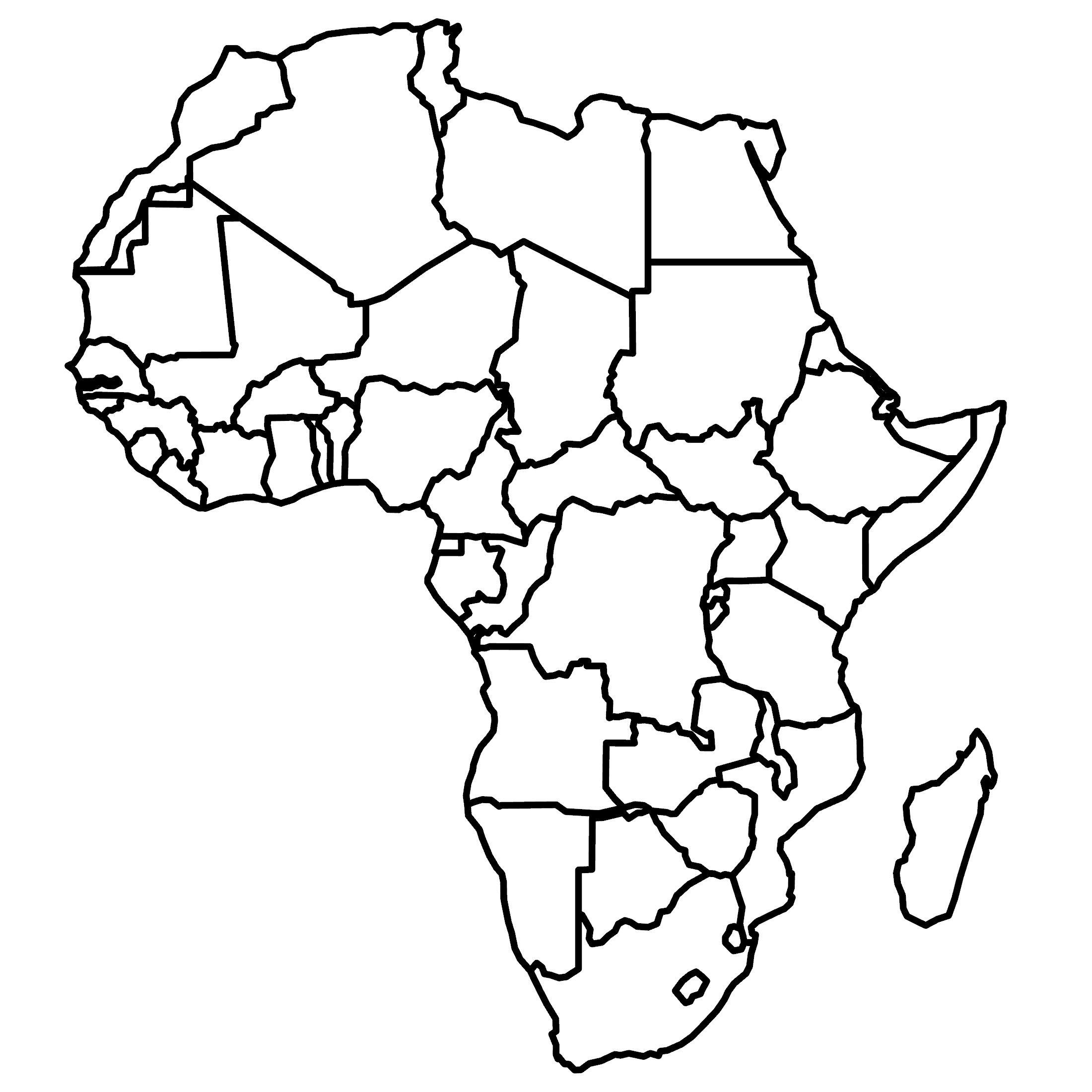 Blank Map Of Africa With Country Outlines - Gis Geography regarding Map of Africa Blank Printable