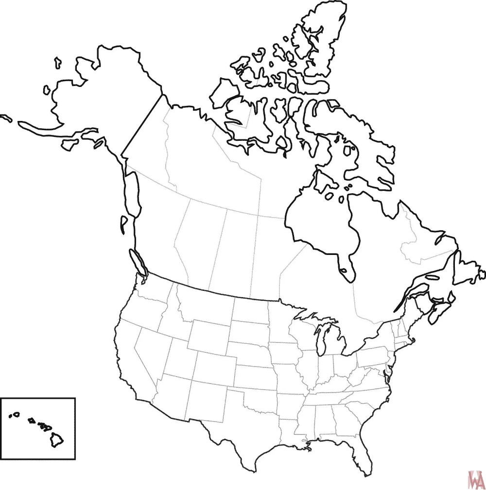 Blank Outline Map Of The United States And Canada | Whatsanswer pertaining to Printable Map Of The United States Blank