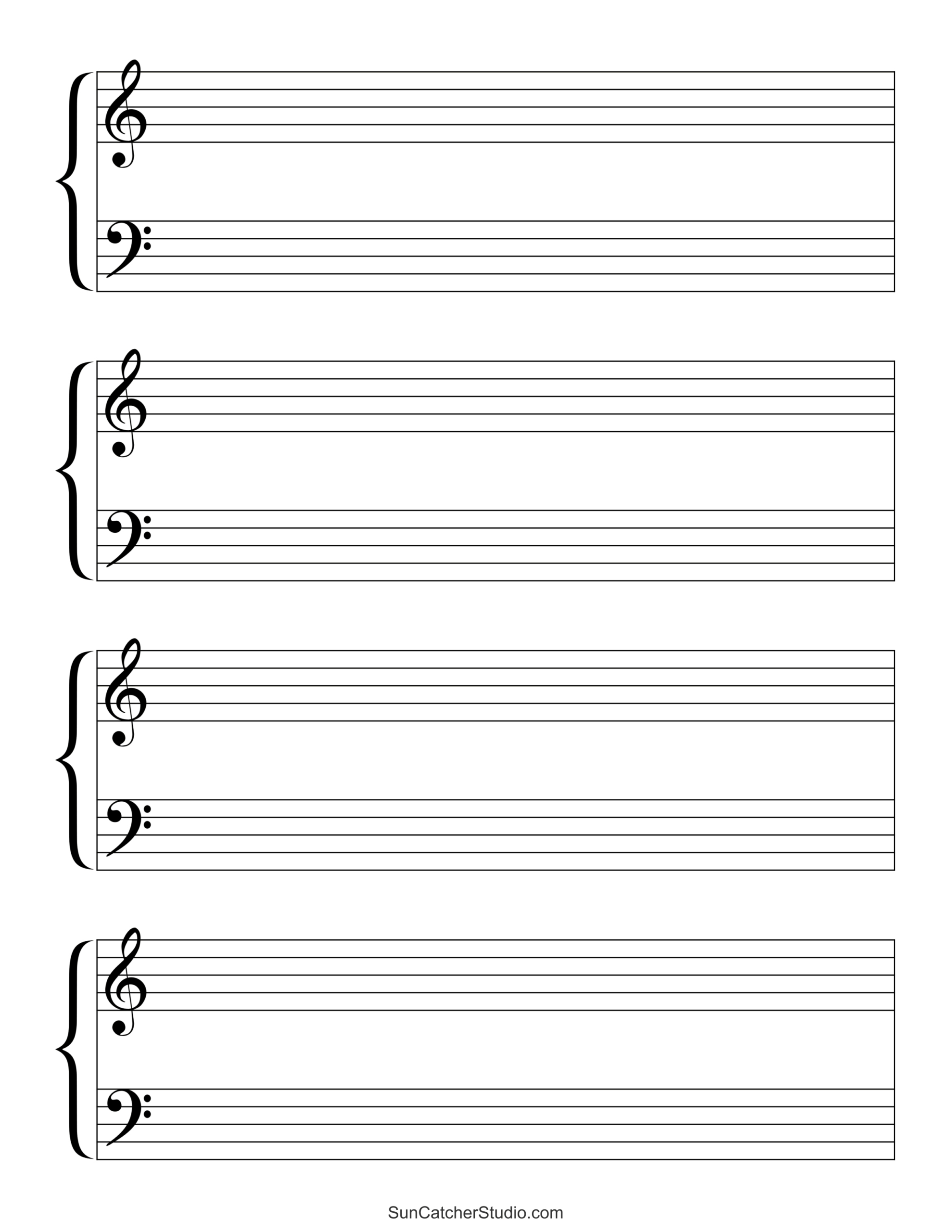 Blank Sheet Music (Free Printable Staff Paper) – Free Printables with Sheet Music Online Free Printable