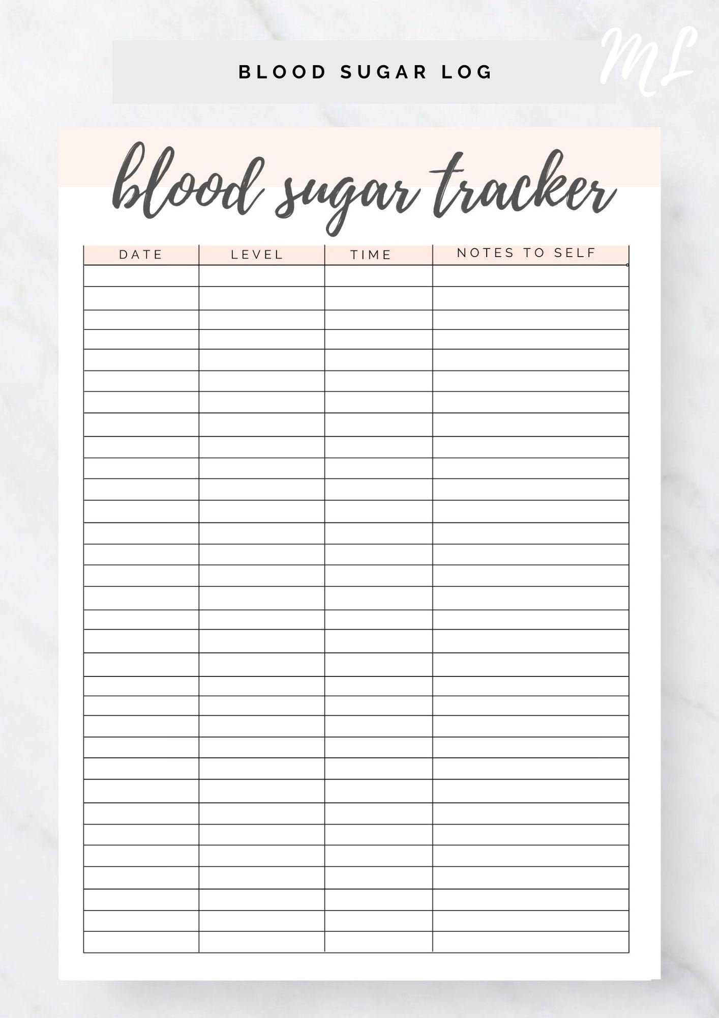 Blood Sugar Log Printable - Blood Sugar Reading Tracker with Free Printable Blood Sugar Log Sheet