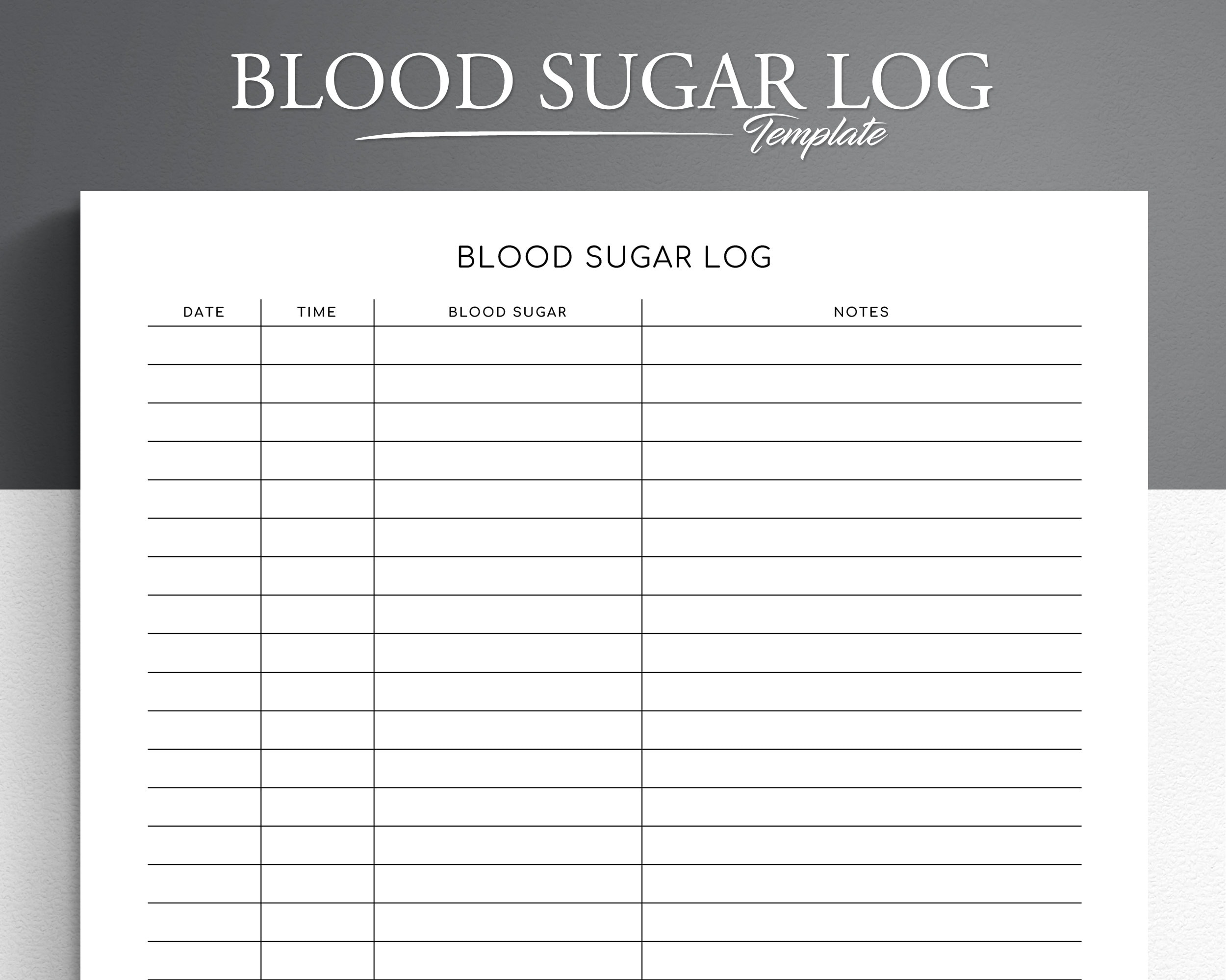 Blutzucker Log Printable. Blutzucker Tracker Bearbeitbar Printable intended for Free Printable Blood Sugar Log Sheet
