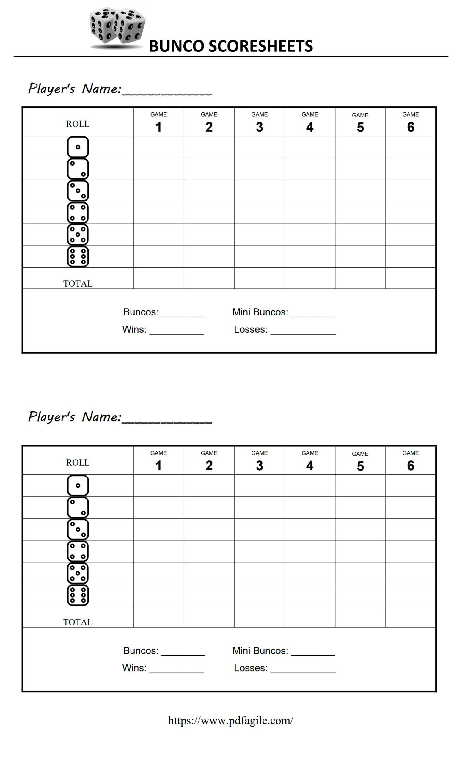Bunco Scoresheet Template | Pdf Agile for Free Printable Bunco Score Sheets