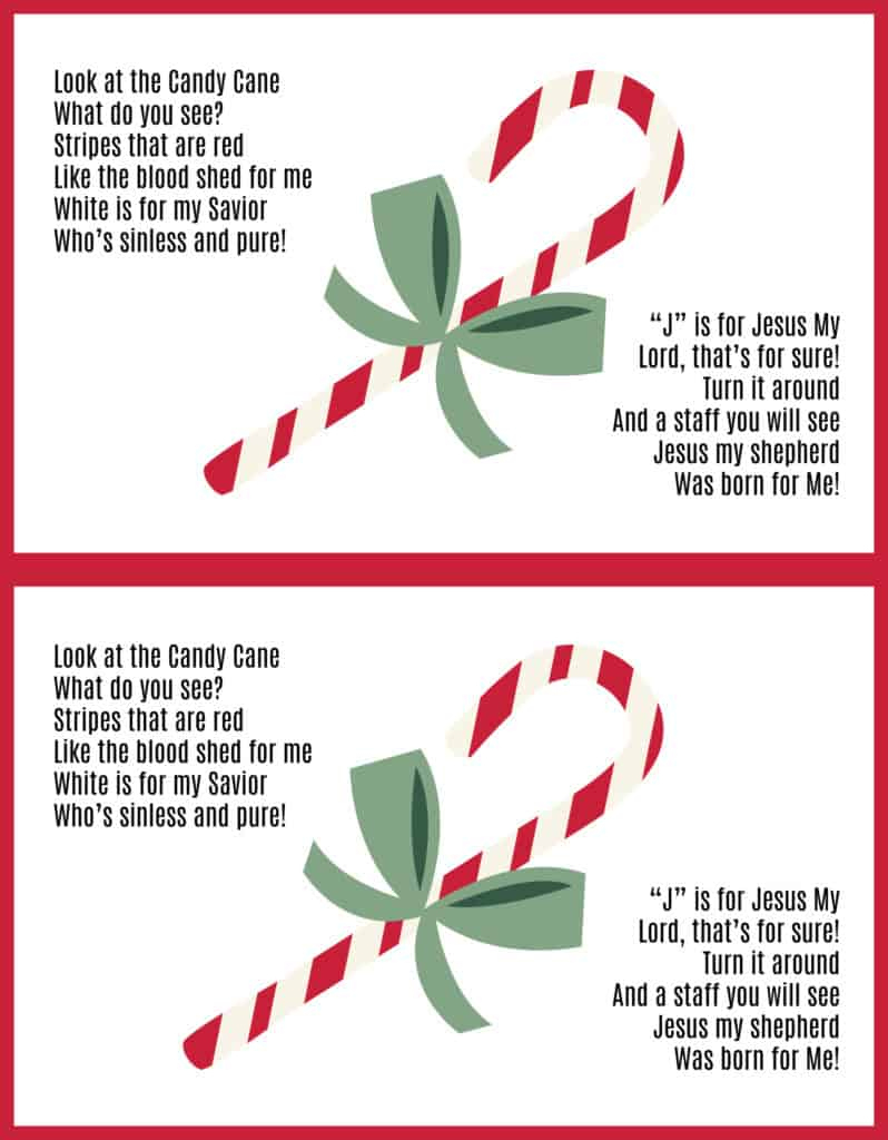 Candy Cane Poem About Jesus (Free Printable Pdf Handout) Christmas in Candy Cane Story Free Printable