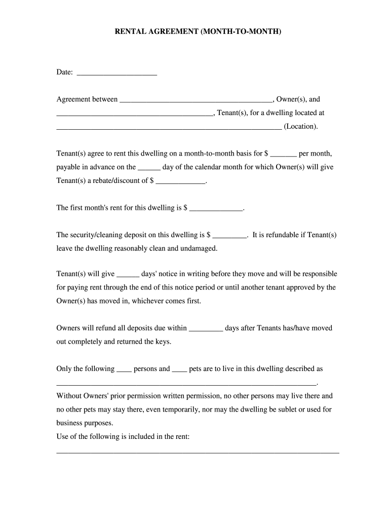 Carroll Rental Agreement Form - Fill Online, Printable, Fillable intended for Basic Rental Agreement Free Printable