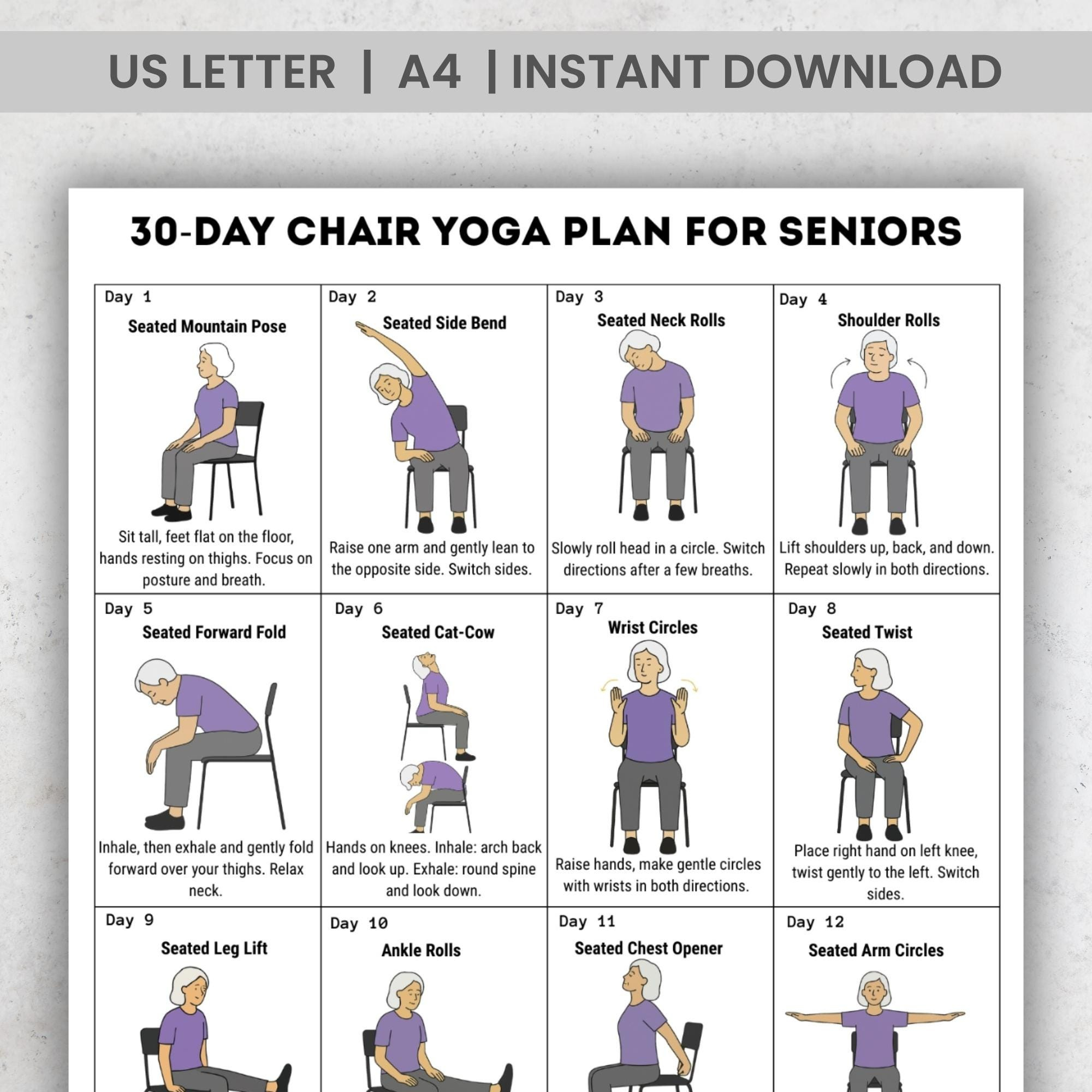 Chair Yoga For Elderly Yoga Good Exercises For Seniors Free with regard to Chair Yoga For Seniors Printable
