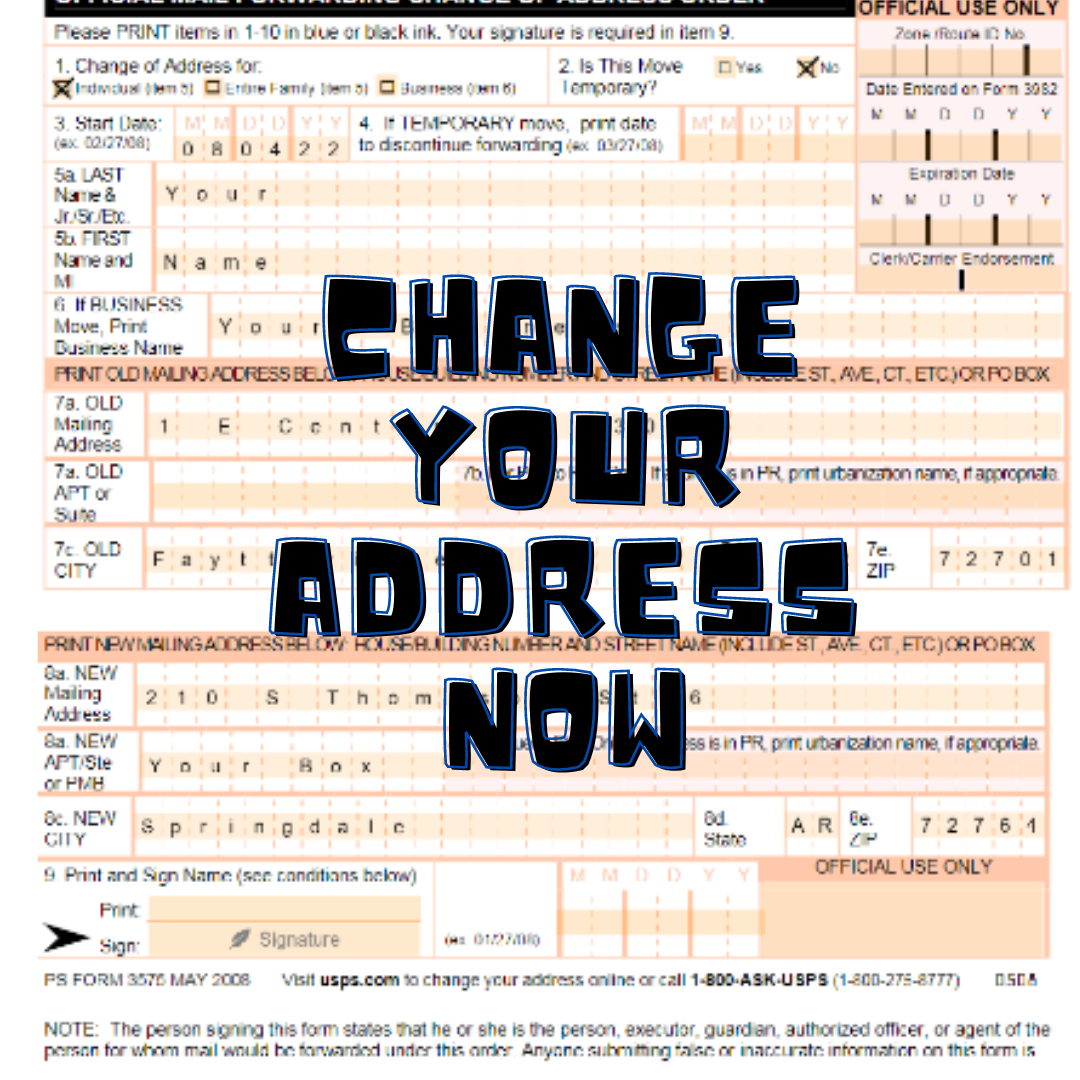 Change Your Address Now - East Square Creative throughout Printable Change of Address Form From Usps
