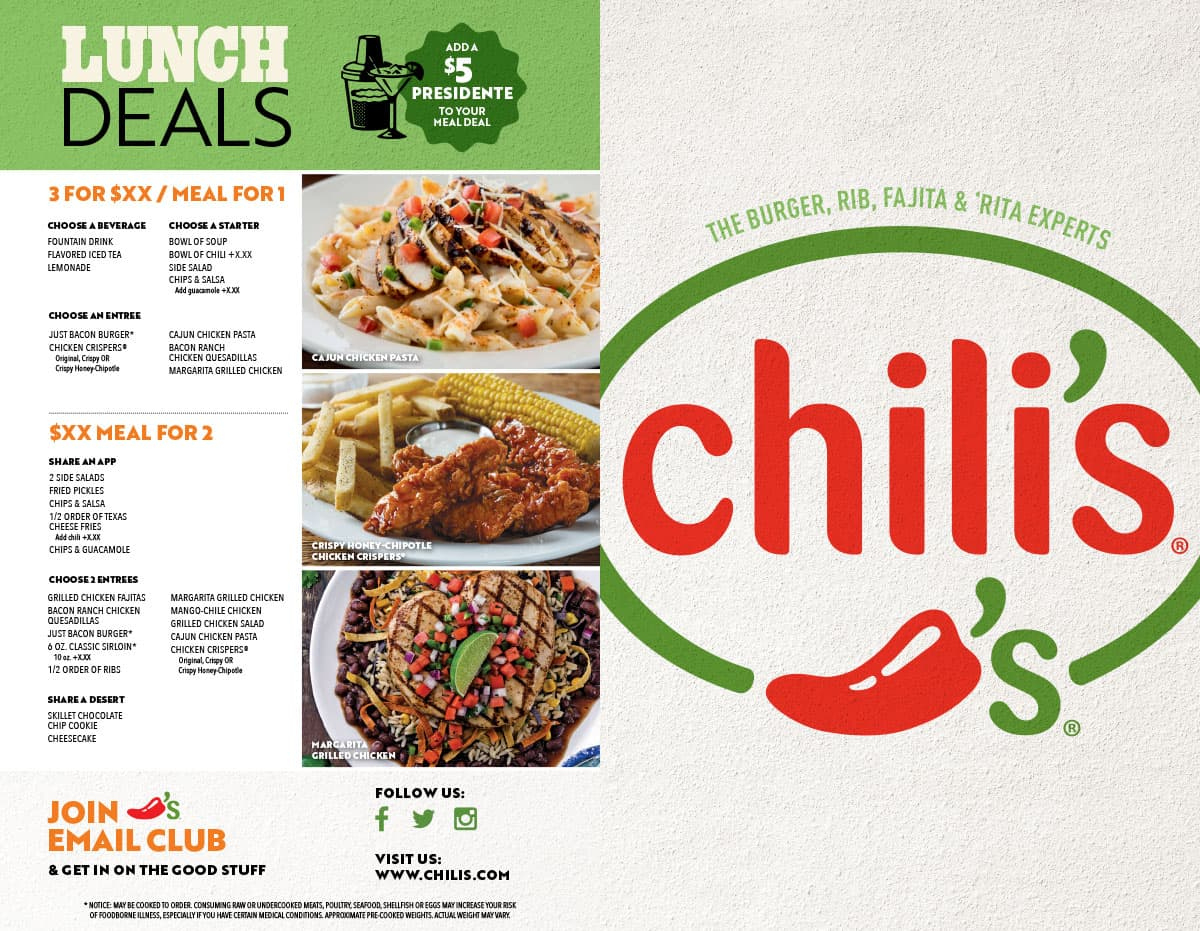 Chilis Menu With Prices Printable - Printable Party Favors within Printable Chili'S Menu With Prices