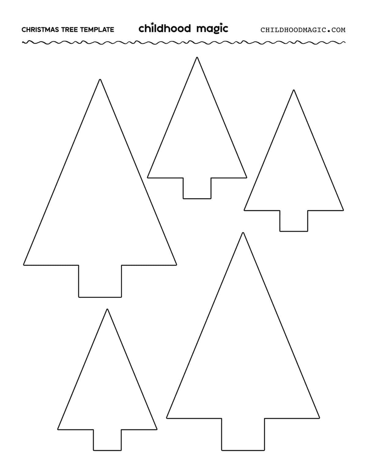 Christmas Tree Outline - Childhood Magic pertaining to Christmas Tree Cut Out Printable