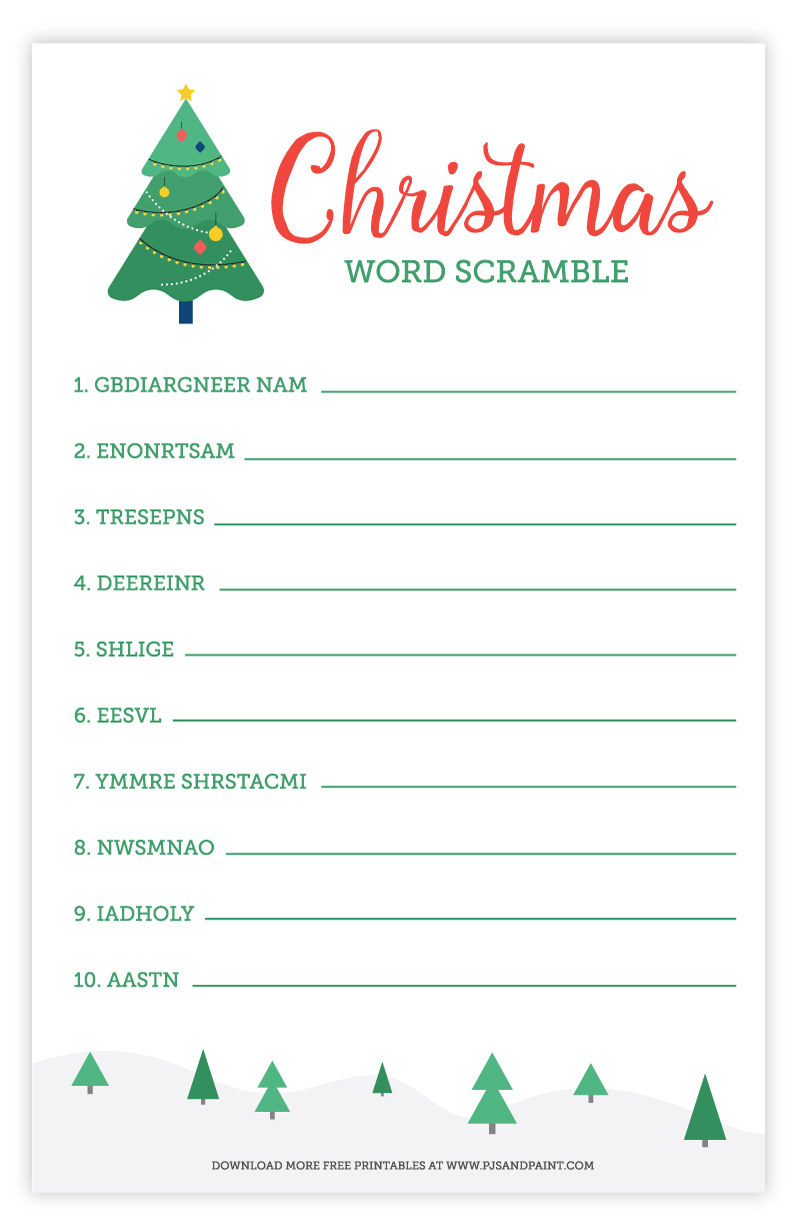 Christmas Word Scramble | Free Printable Christmas Activities within Free Christmas Word Scramble Printable