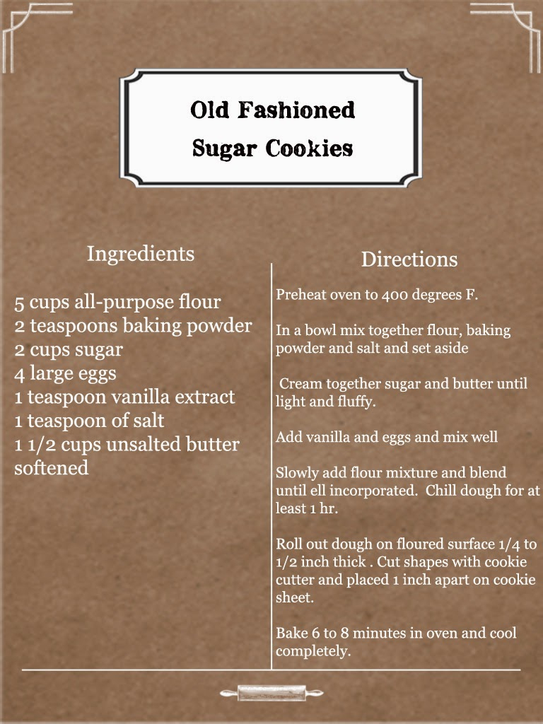 Circa: A Vintage Life: Recipe: Old Fashioned Sugar Cookies pertaining to Printable Easy Sugar Cookie Recipe