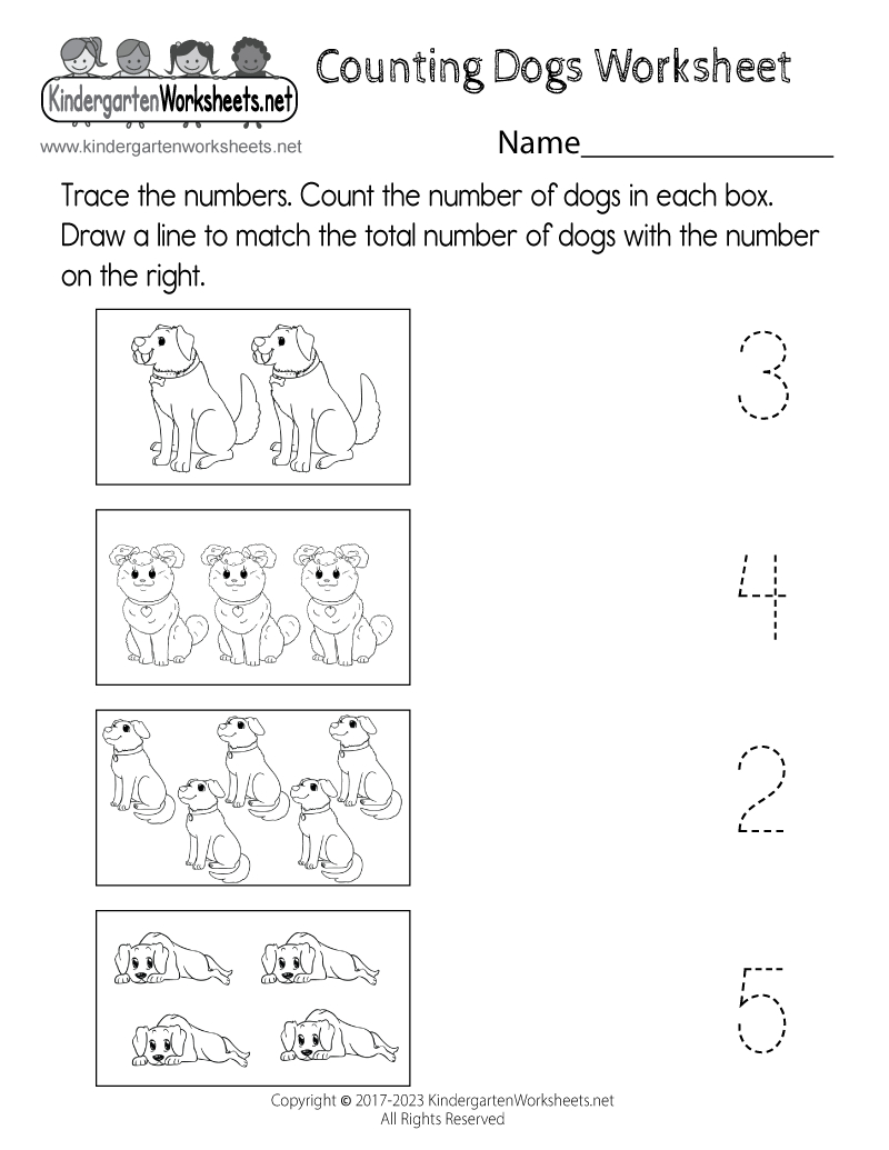 Counting Dogs Worksheet - Free Printable, Digital, & Pdf with regard to Preschool Math Worksheets Free Printable