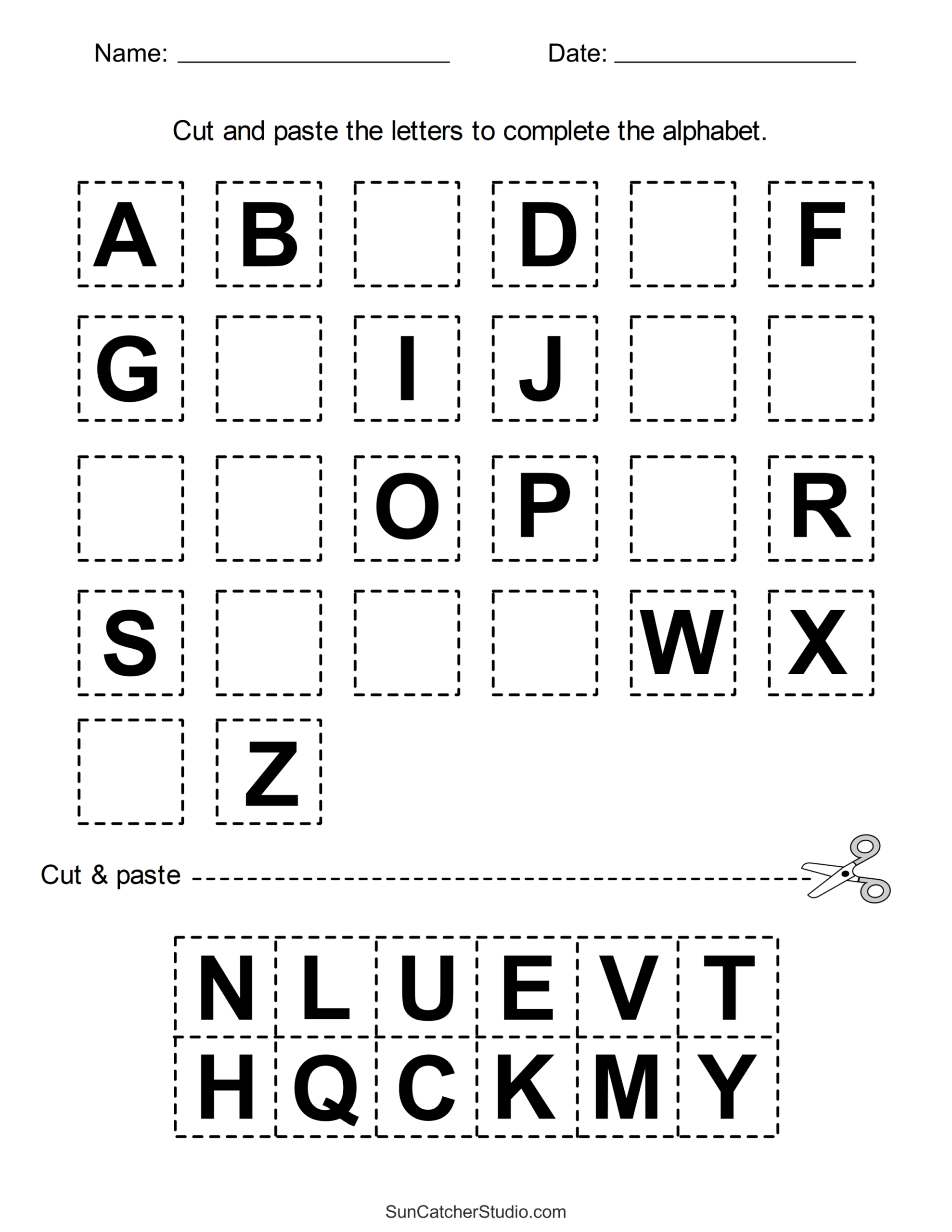 Cut And Paste Worksheets (Printable Activities For Kids) – Free pertaining to Free Printable Worksheets For Kindergarten