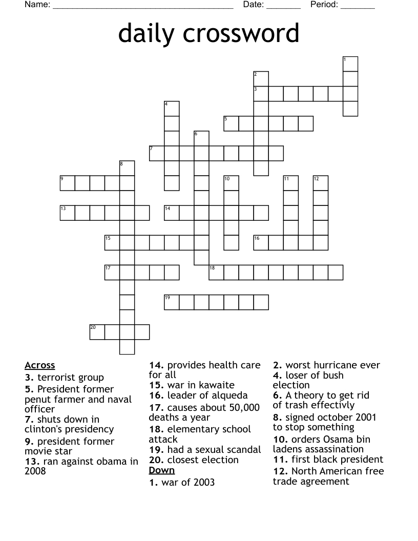 Daily Crossword - Wordmint regarding Free Printable Daily Crossword Puzzles