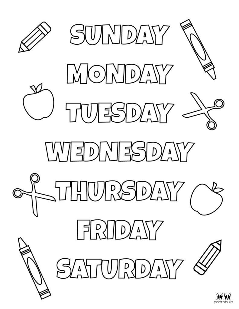 Days Of The Week Worksheets & Printables - 50 Free Pages | Printabulls with regard to Printable Days of the Week